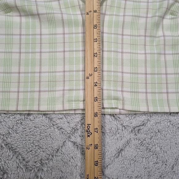 Aritzia Sunday Best Shirt Women's M Green Plaid Tuesday Crop Button Notch Collar - Picture 5 of 8